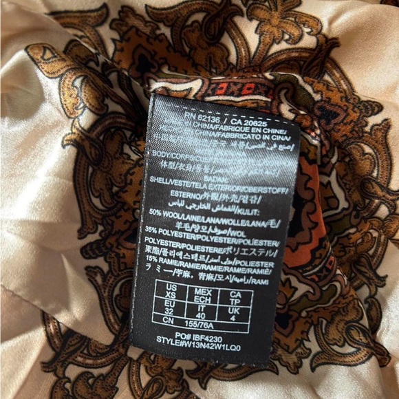 Vintage Guess Dark Brown Wool Blazer with Faux Fur Collar - Picture 6 of 7